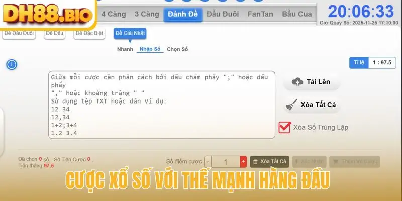 Cược xổ số với thế mạnh hàng đầu