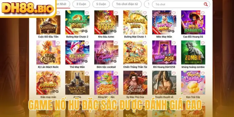 Game nổ hũ đặc sắc được đánh giá cao